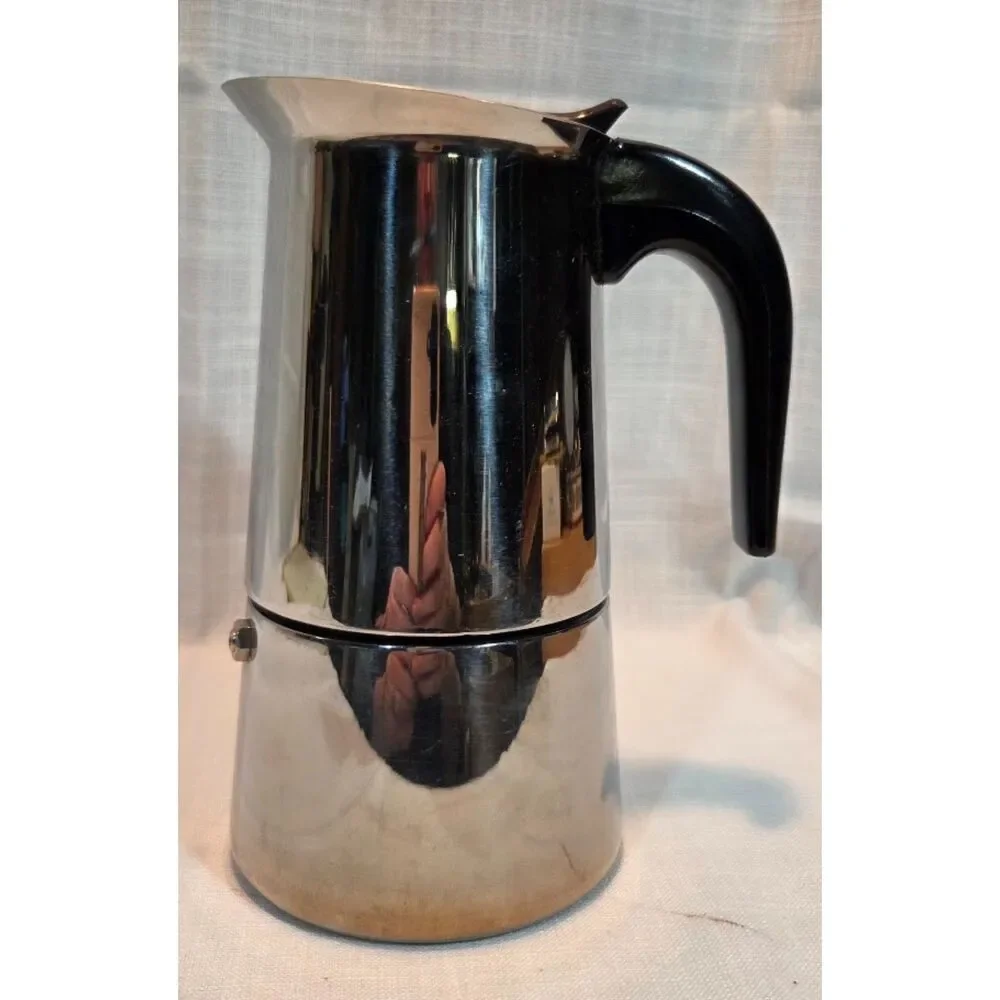 Vintage Italian Stainless Steel Stovetop Espresso Maker Moka Pot 18/10